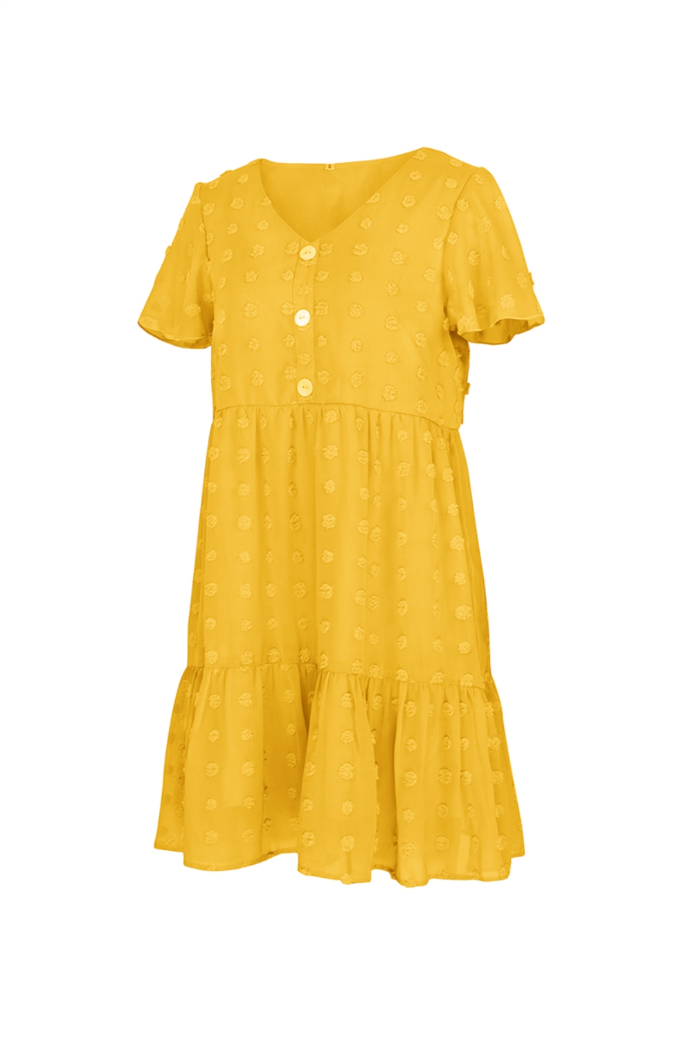 Summer V-Neck Floral Short Chiffon Dress