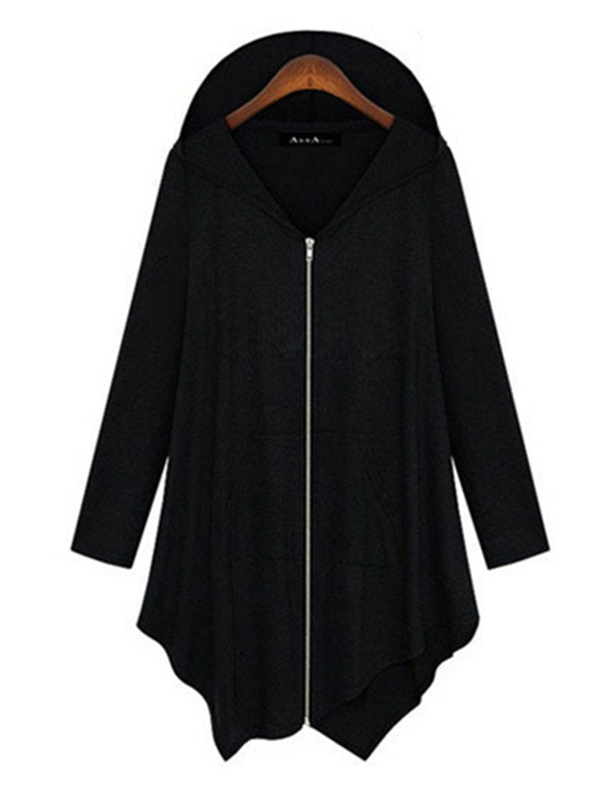 Long Sleeve Hoodie Cotton Casual Asymmetric Zipper Hoodies