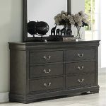 Traditional 57in Dresser with 6 Storage Drawers & Metal Handles, Fully Assembled