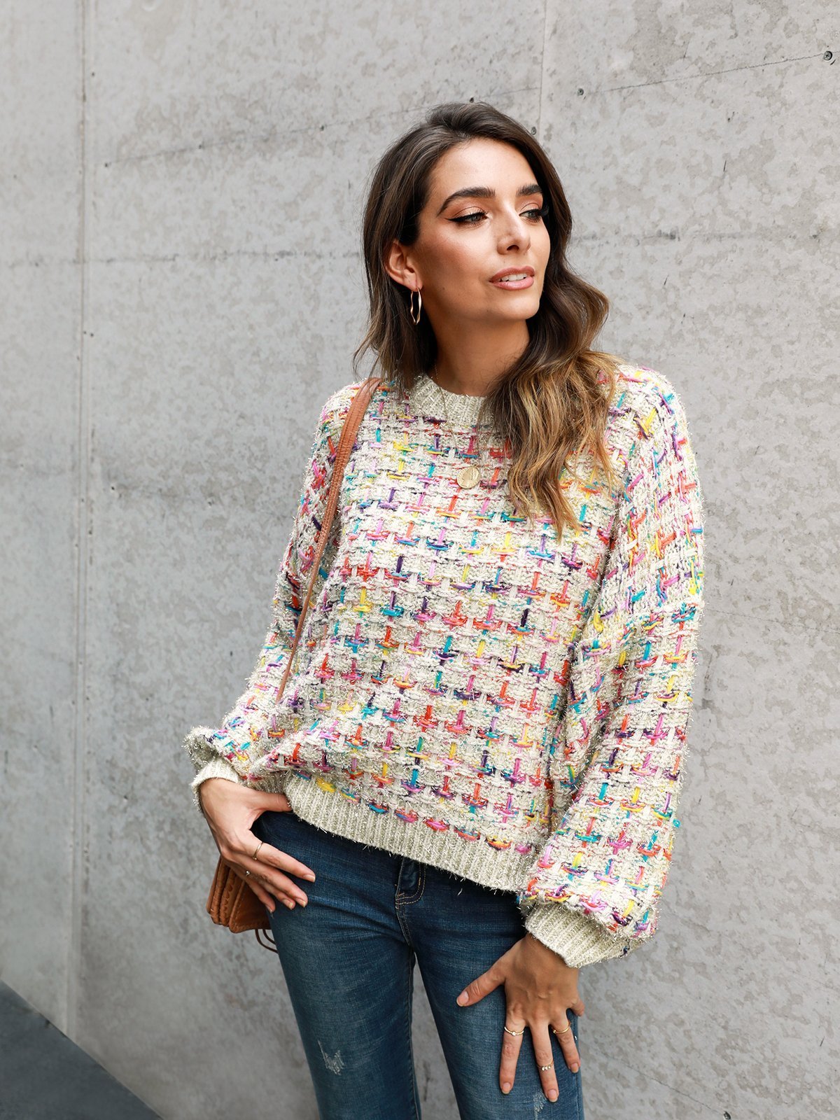 Multicolor Sweet Long Sleeve Shirts & Tops