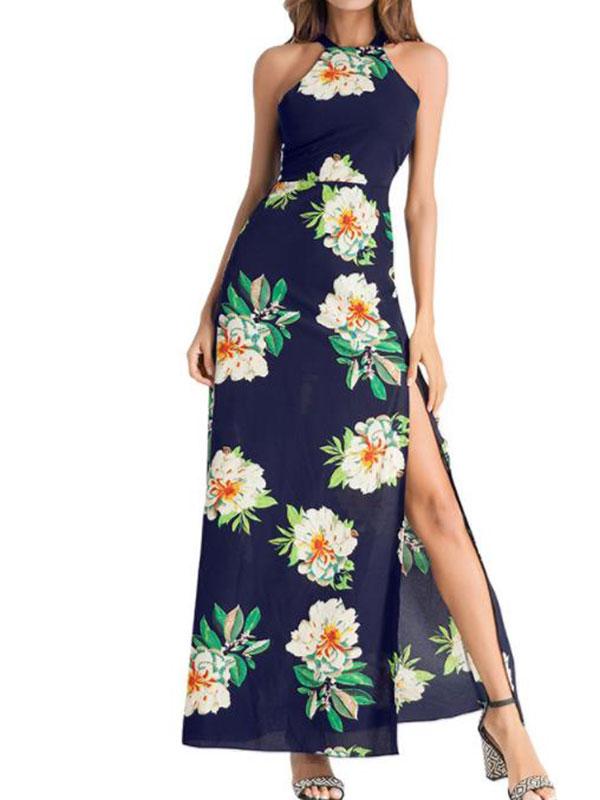 Women's Long Dress Sleeveless Chiffon Dress
