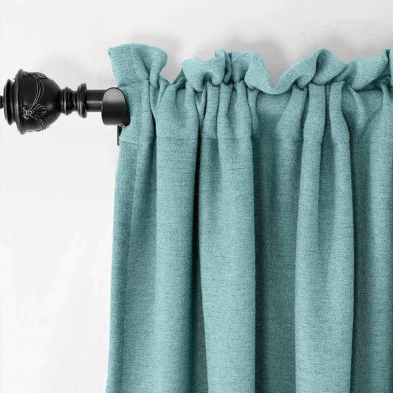 【Custom】Olive Luxury Textured Faux Linen Window Curtain, 11 Colors