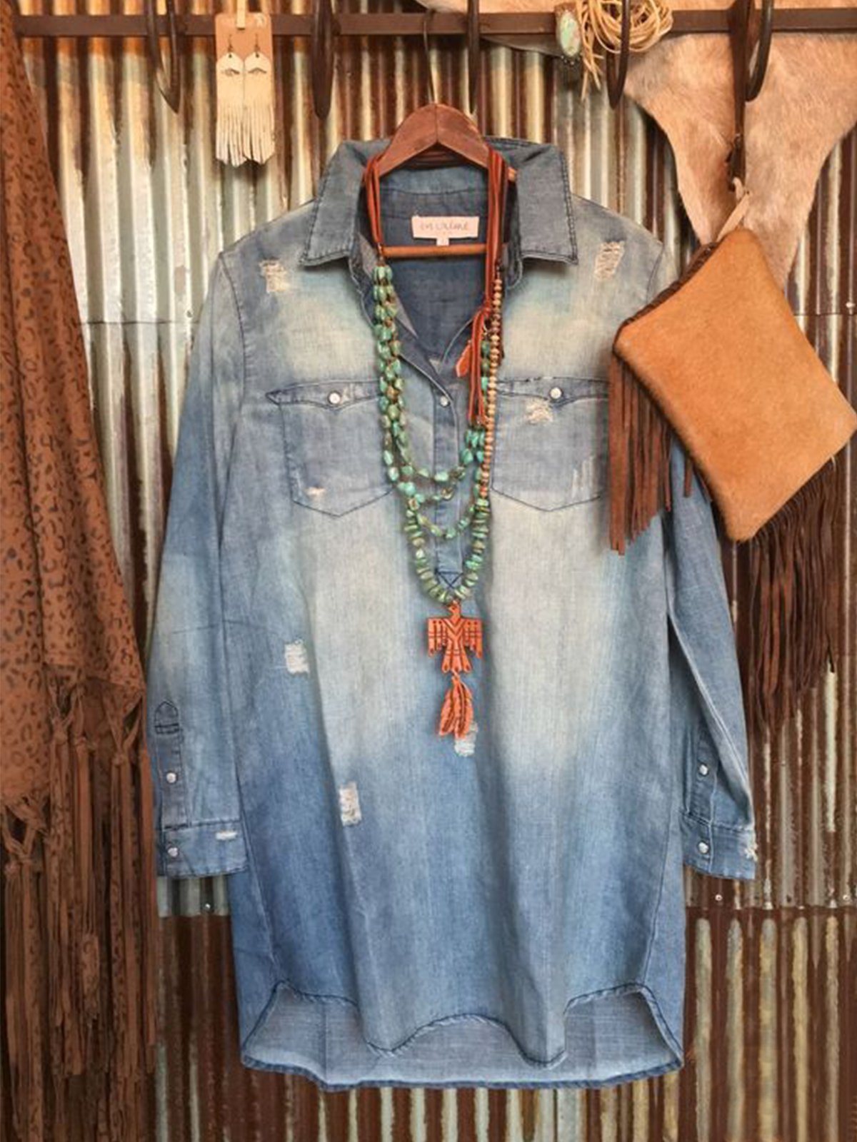 Casual minimalist denim shirt