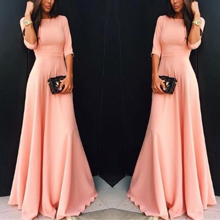 Elegant Plain Wedding Evening Dress