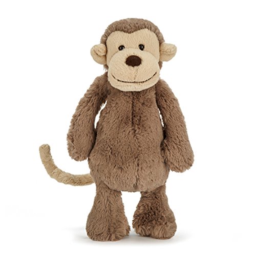 Jellycat 害羞猴子填充玩具,中号,12 英寸(约 30.5 厘米)