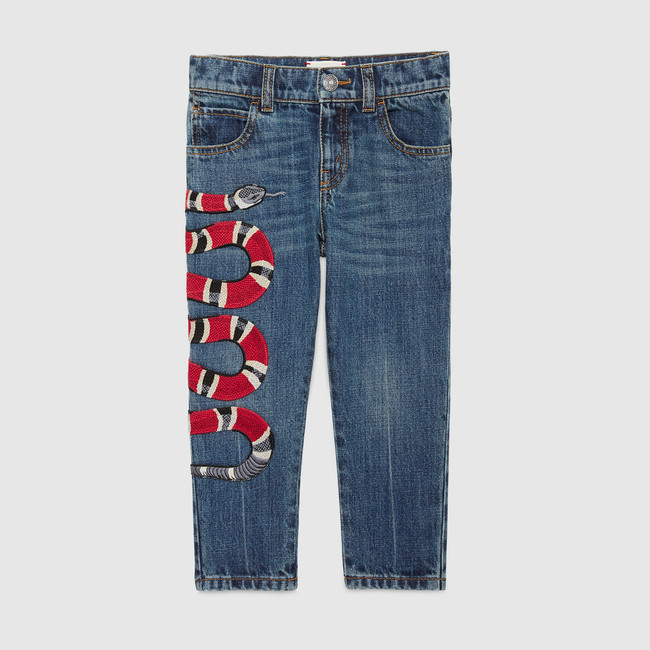 Children's embroidered denim pant