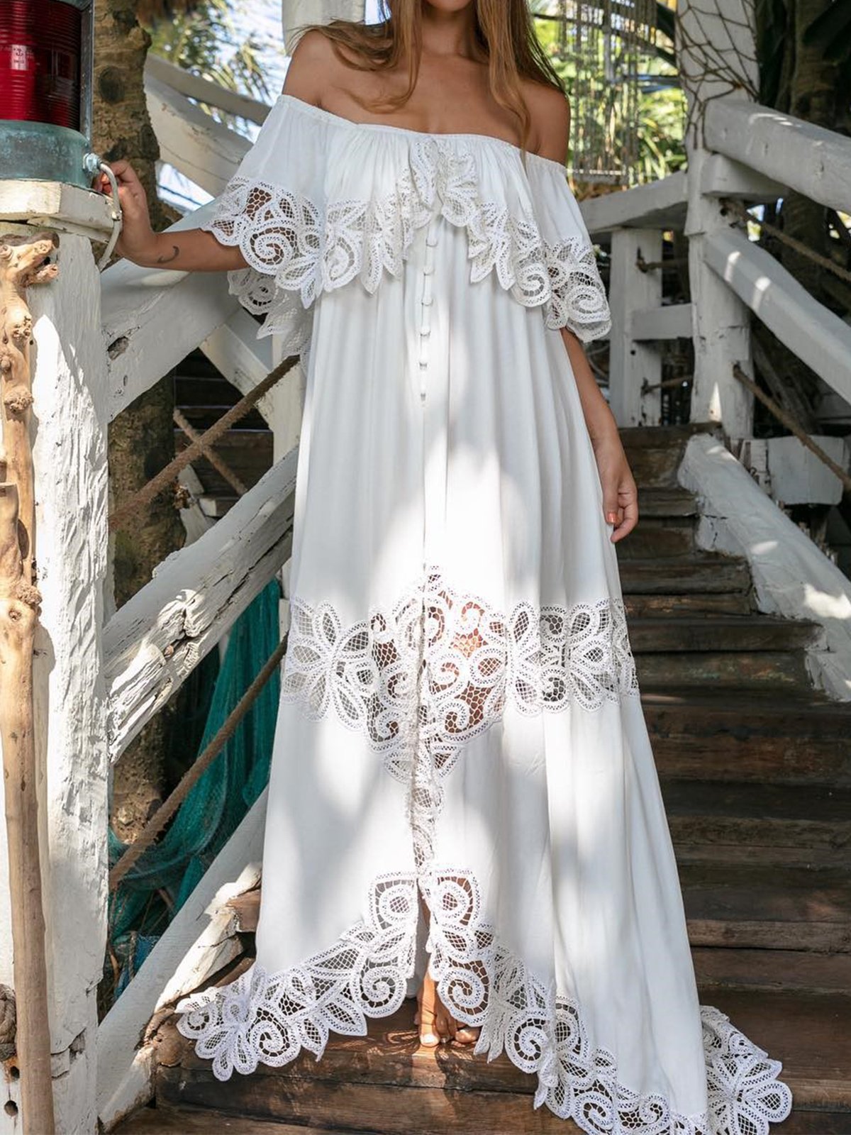 Vintage Women Off Shoulder Elegant Maxi Dresses