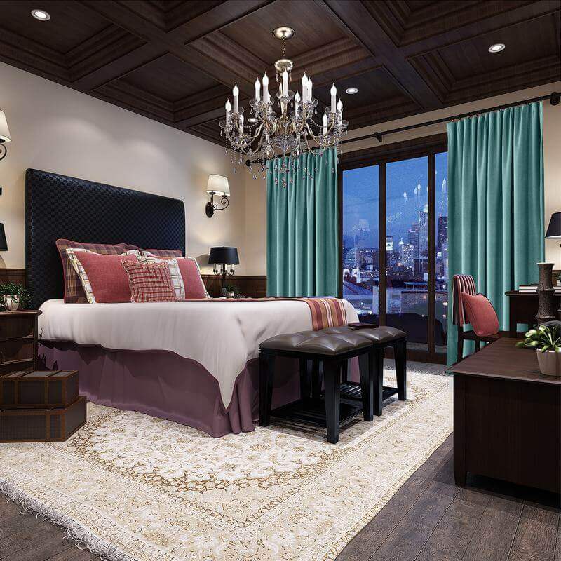 Flat Hook Heavyweight Faux Linen Curtain For Traverse Rod Ring Clip or Track Olive