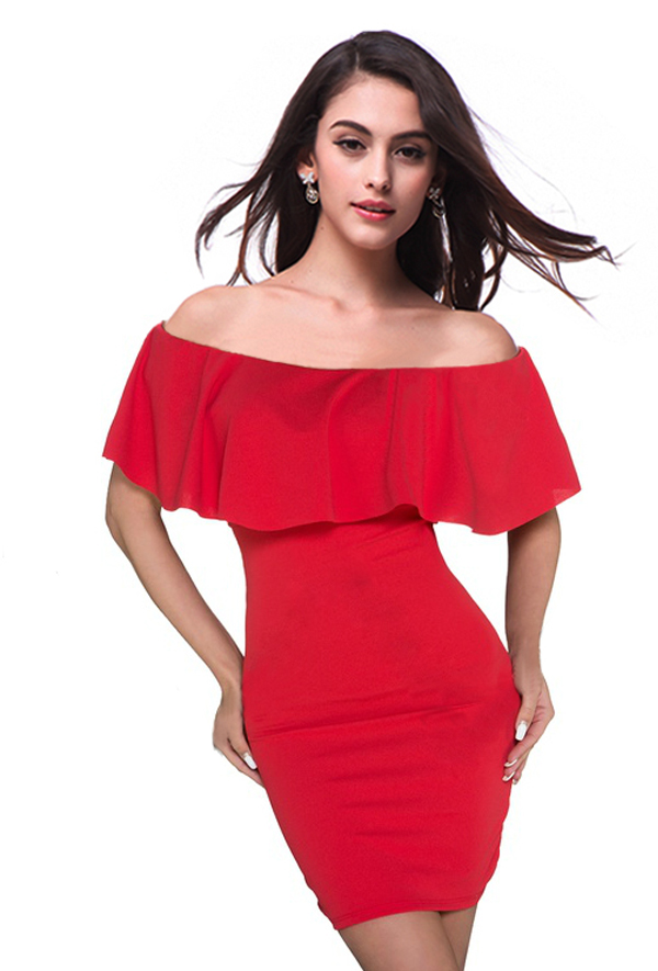 Turndown Shoulder Mini Club Dress