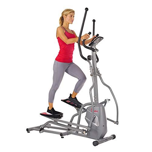 Sunny Health & Fitness Magnetic Elliptical Trainer Machine w/ Tablet Holder, LCD Monitor- for Home Gym Use