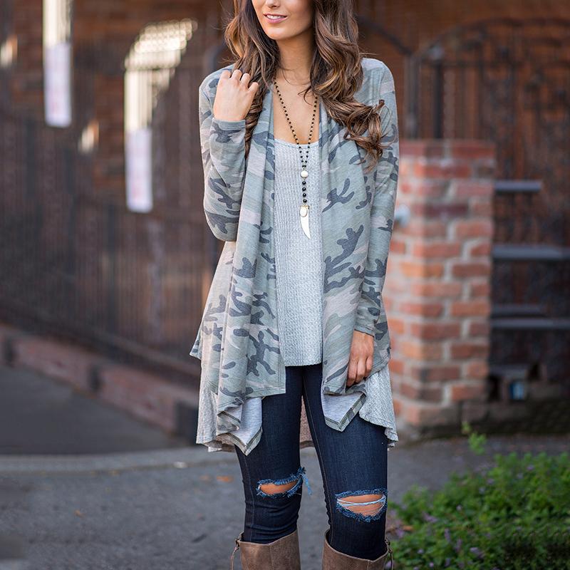 Fall/Winter Casual Long Sleeved Print Cardigan
