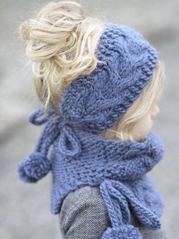 Two-piece Handmade Knitted Scarf&Hat Accessories