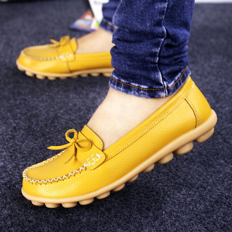 Women PU Flats Casual Slip On Plus Size Shoes