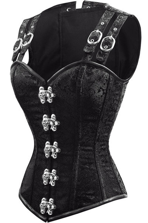 12 Steel Bone Double Buckle Straps Lace Up Corset