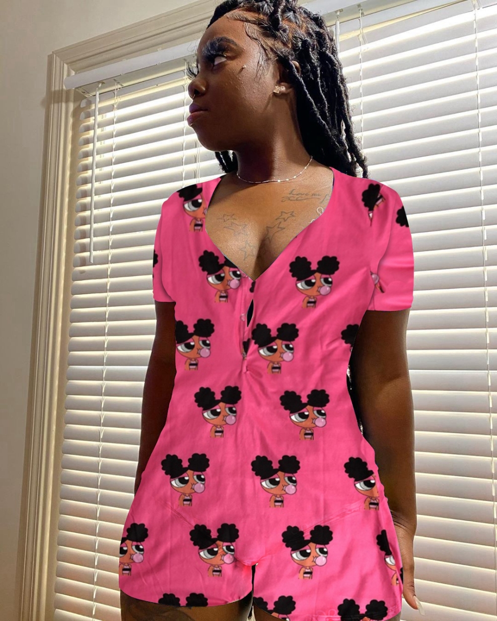 Summer African Cute Print V-Neck Rompers