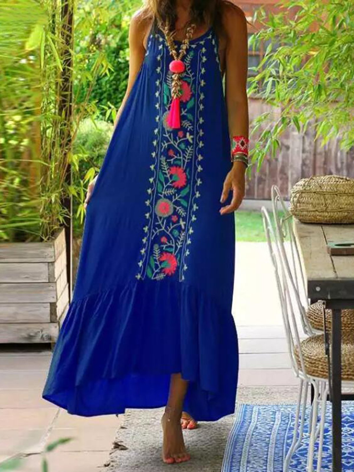 Sleeveless Holiday V Neck Maxi Dresses