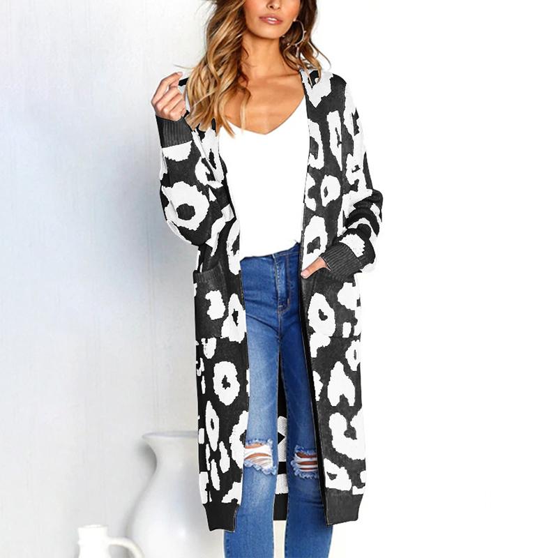 Fashion Leopard Long Personality Cardigan Sweater