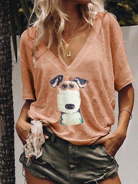 Cotton-Blend Printed Casual Shirts & Tops