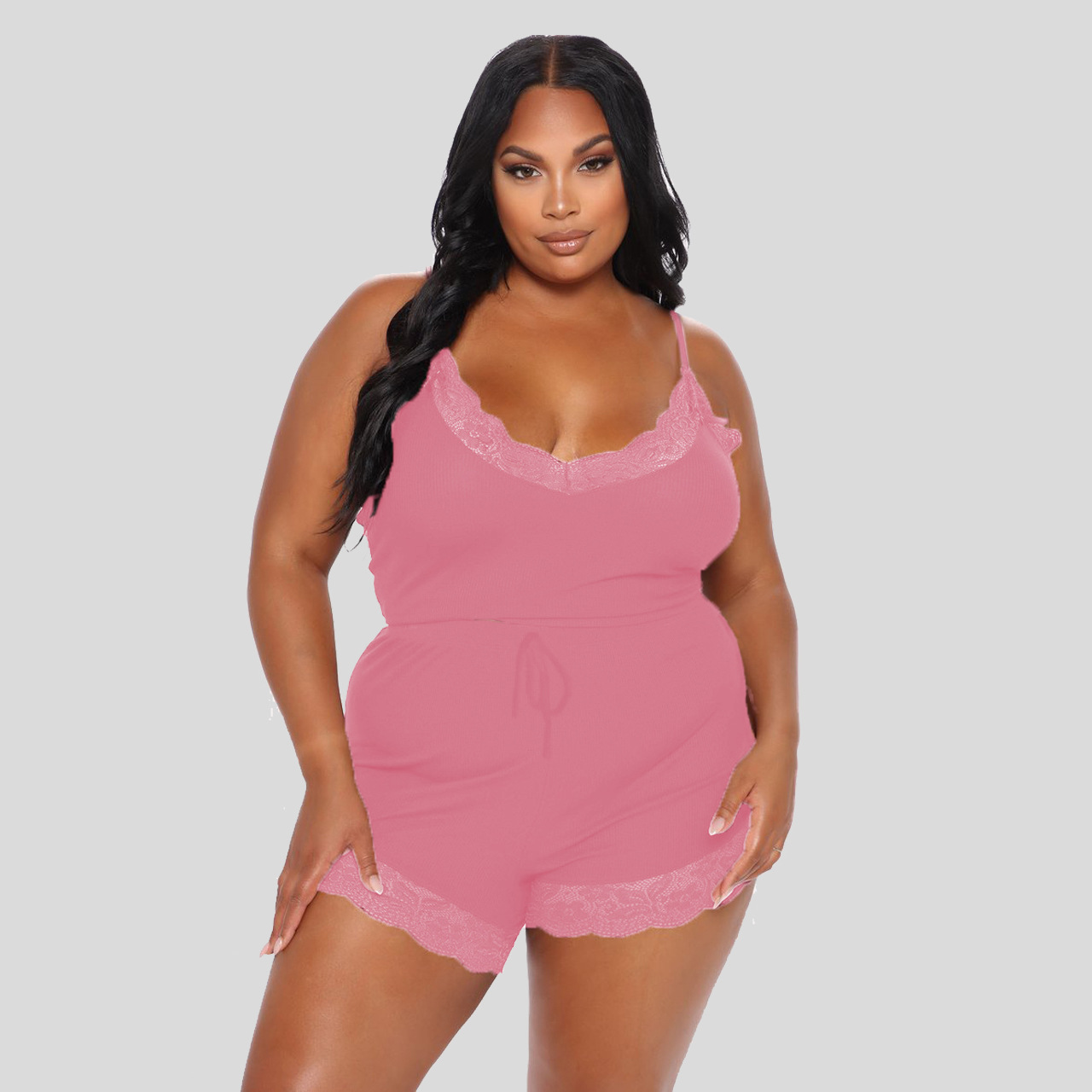 Sleeveless slimming fashion sexy vest temperament commuter lace solid color thin sling suit YFS1443