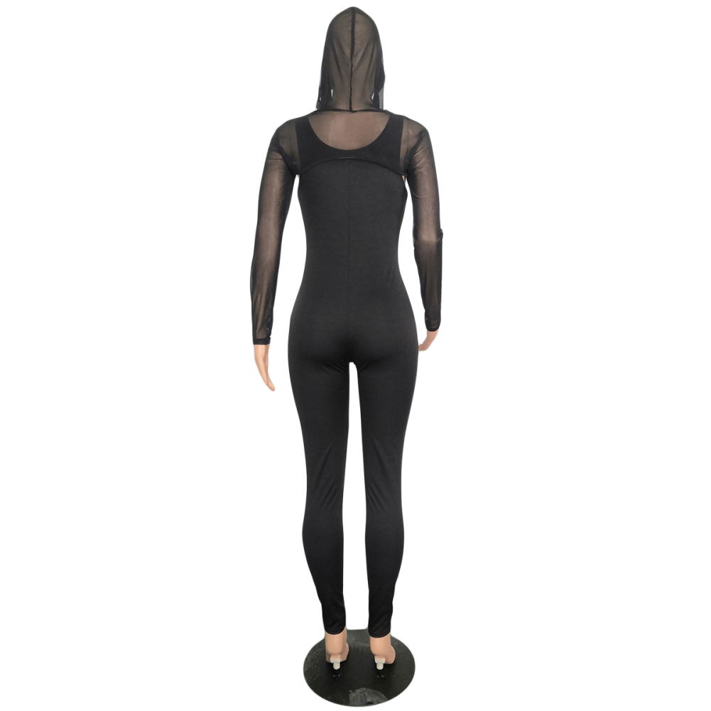 Sexy Solid Color Two Piece Ripped Jumpsuits