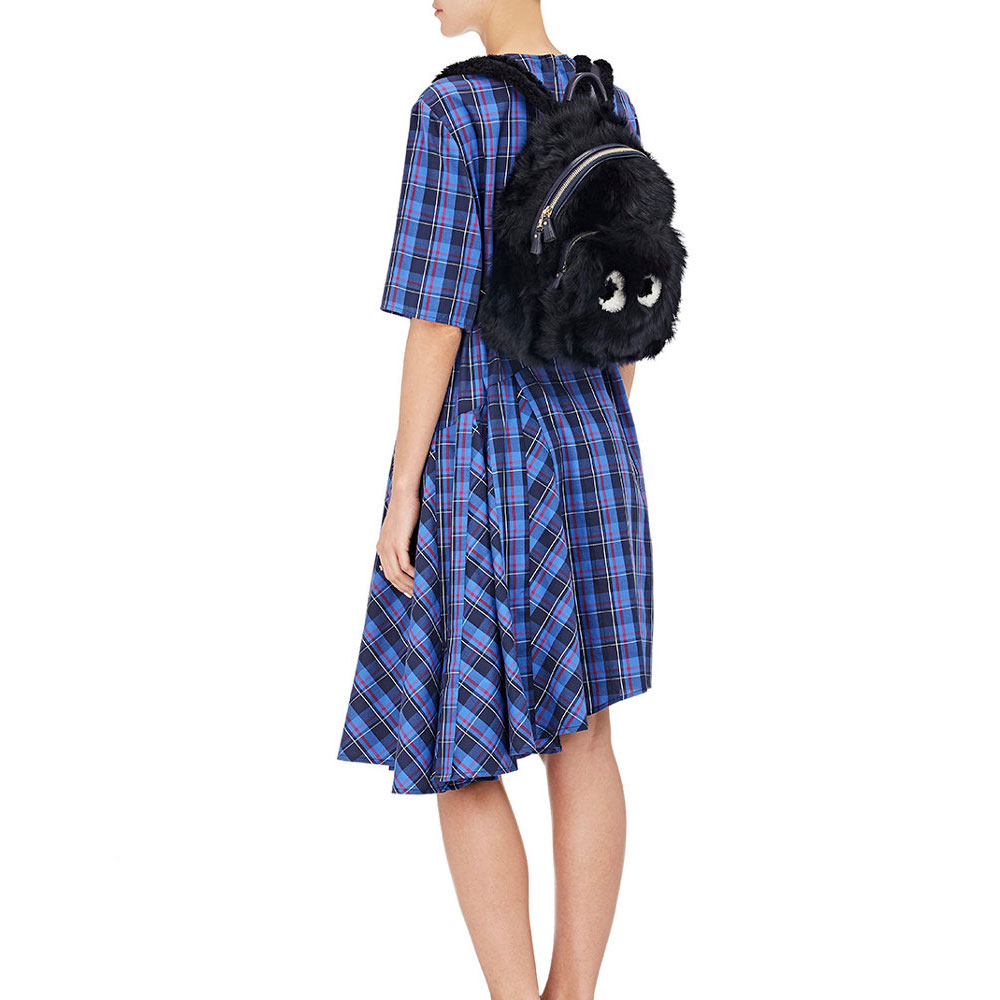 Eyes Shearling Mini-Backpack