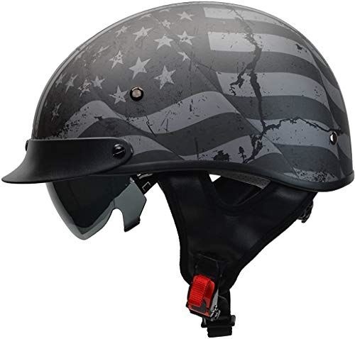 Motorcycle Half Helmet with Sunshield for Men & Women w/ DOT / Large