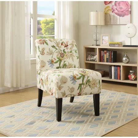 Acme Ollano Accent Chair in Floral Fabric 59504, Size: 23