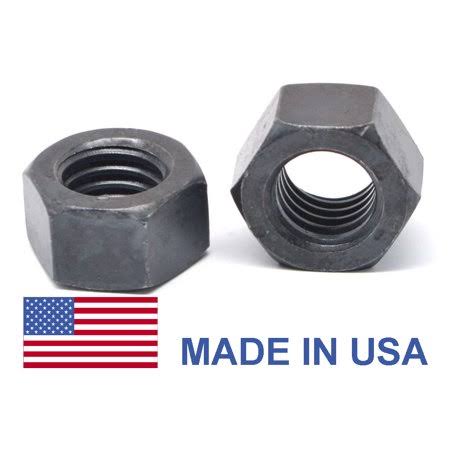 7/16 inch-14 Coarse Thread Grade 8 Finished Hex Nut - USA Medium Carbon Steel Plain Finish Pk 100