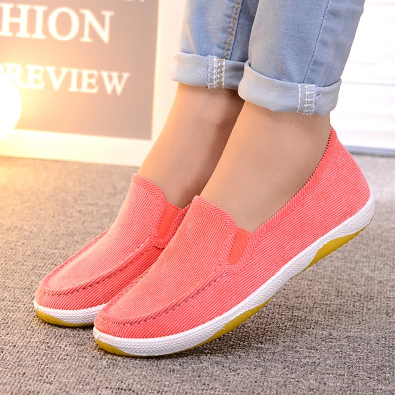 Women Corduroy Loafers Casual Comfort Slip On Shoes