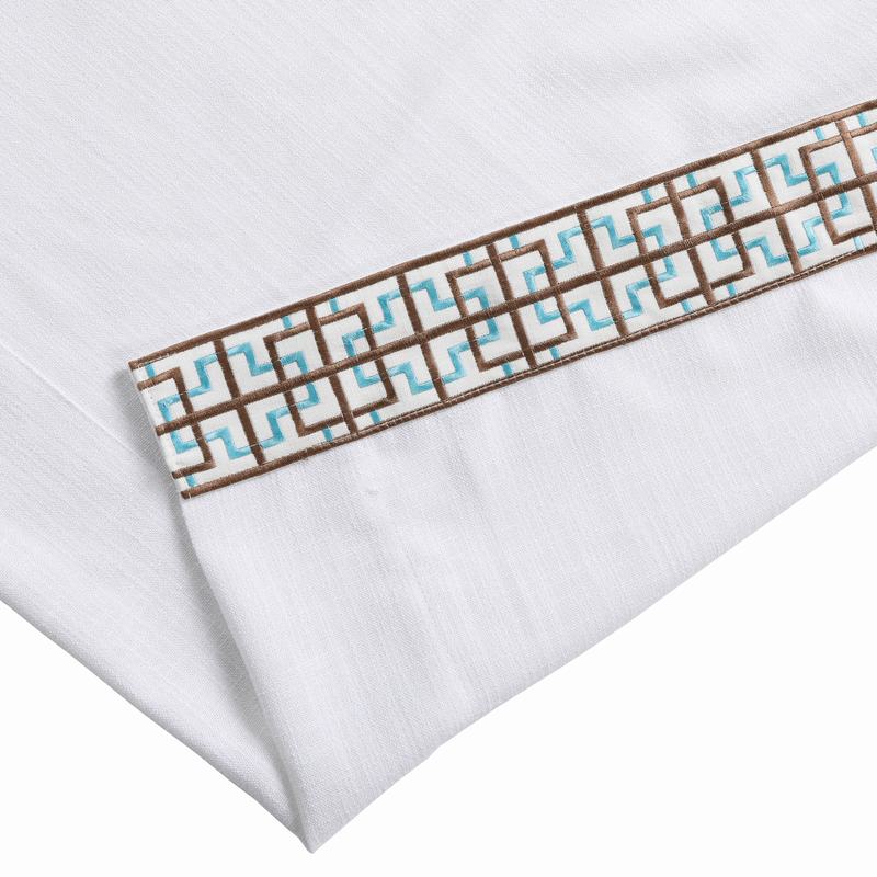 AMARA Polyester Linen Curtain Drapery With Decorative Trim Custom Sold Per Pair