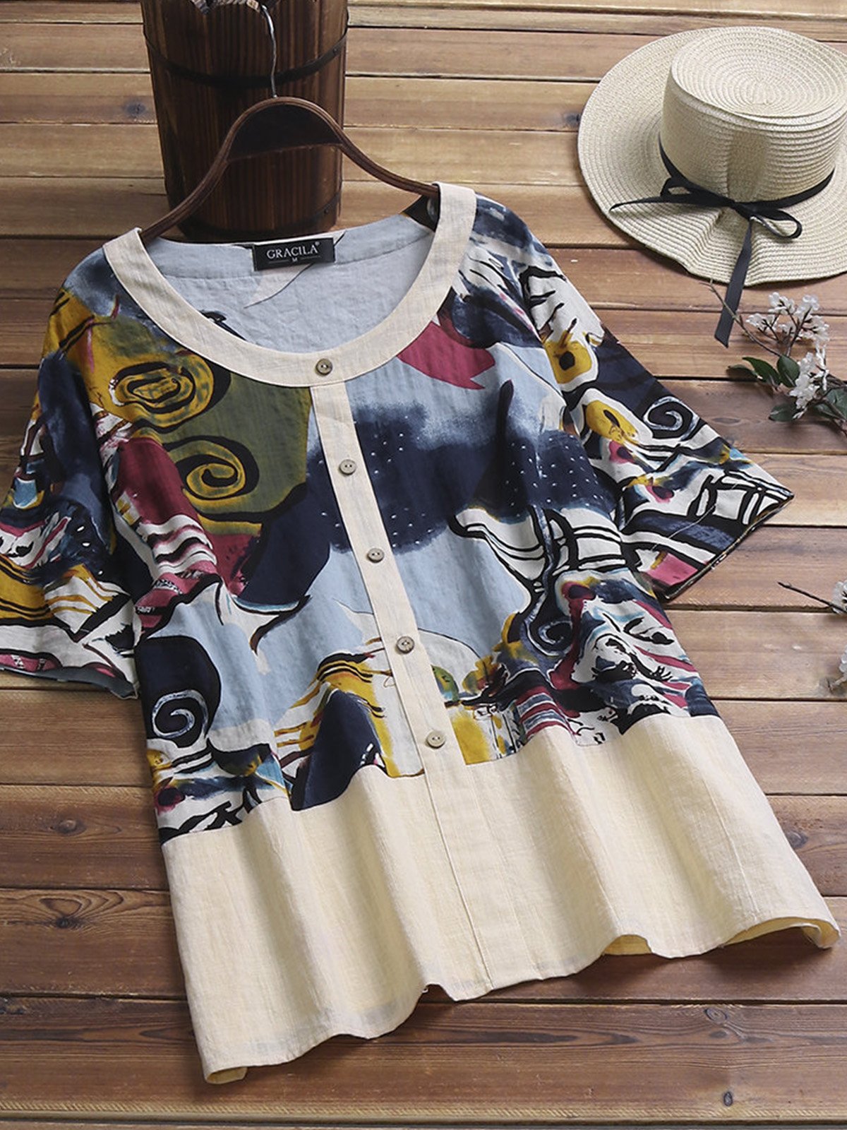 Women Casual Loose Tops Tunic Blouse Shirt