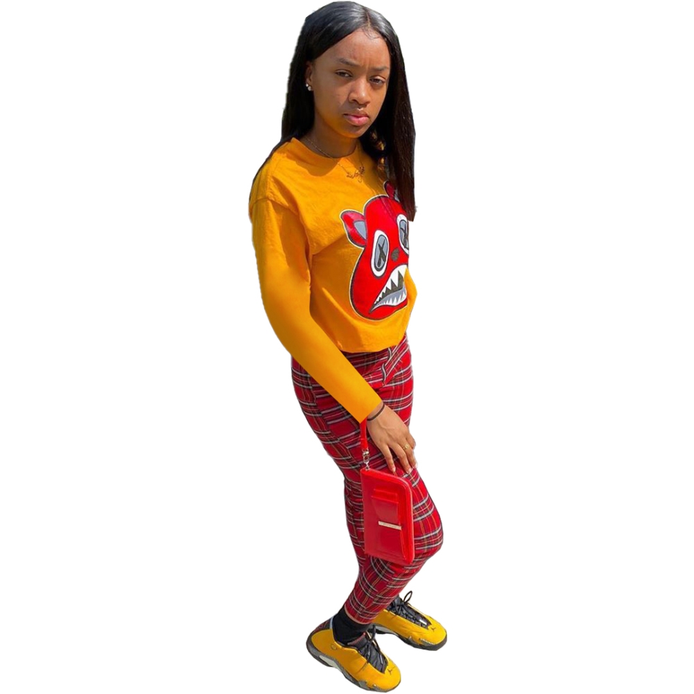 Casual African Print Shirt and Plaid Zipper Trousers