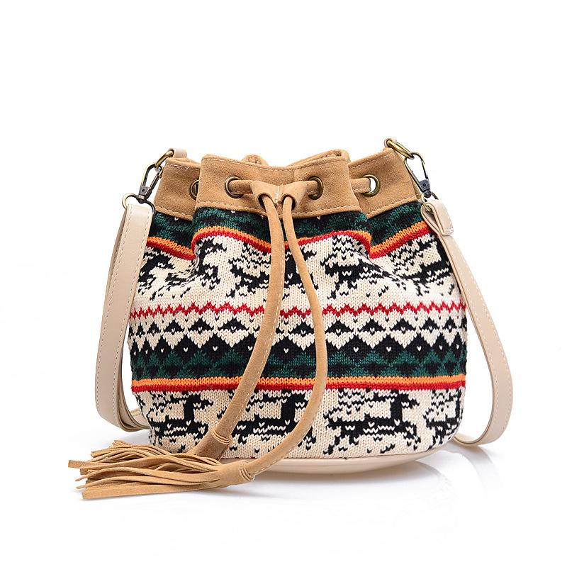 Christmas Moose Bucket Small Satchel Crossbody Bags