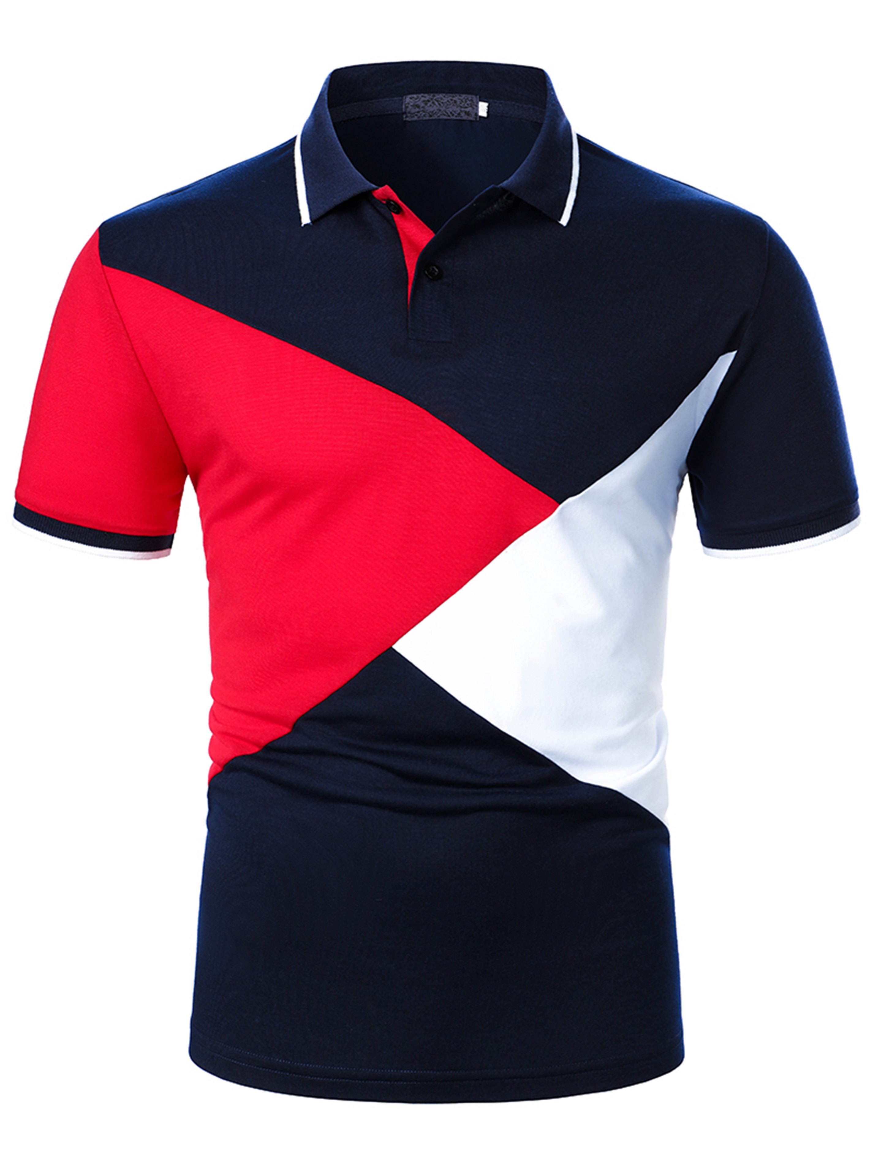 Men's Three Tone Colorblock Polo Shirt