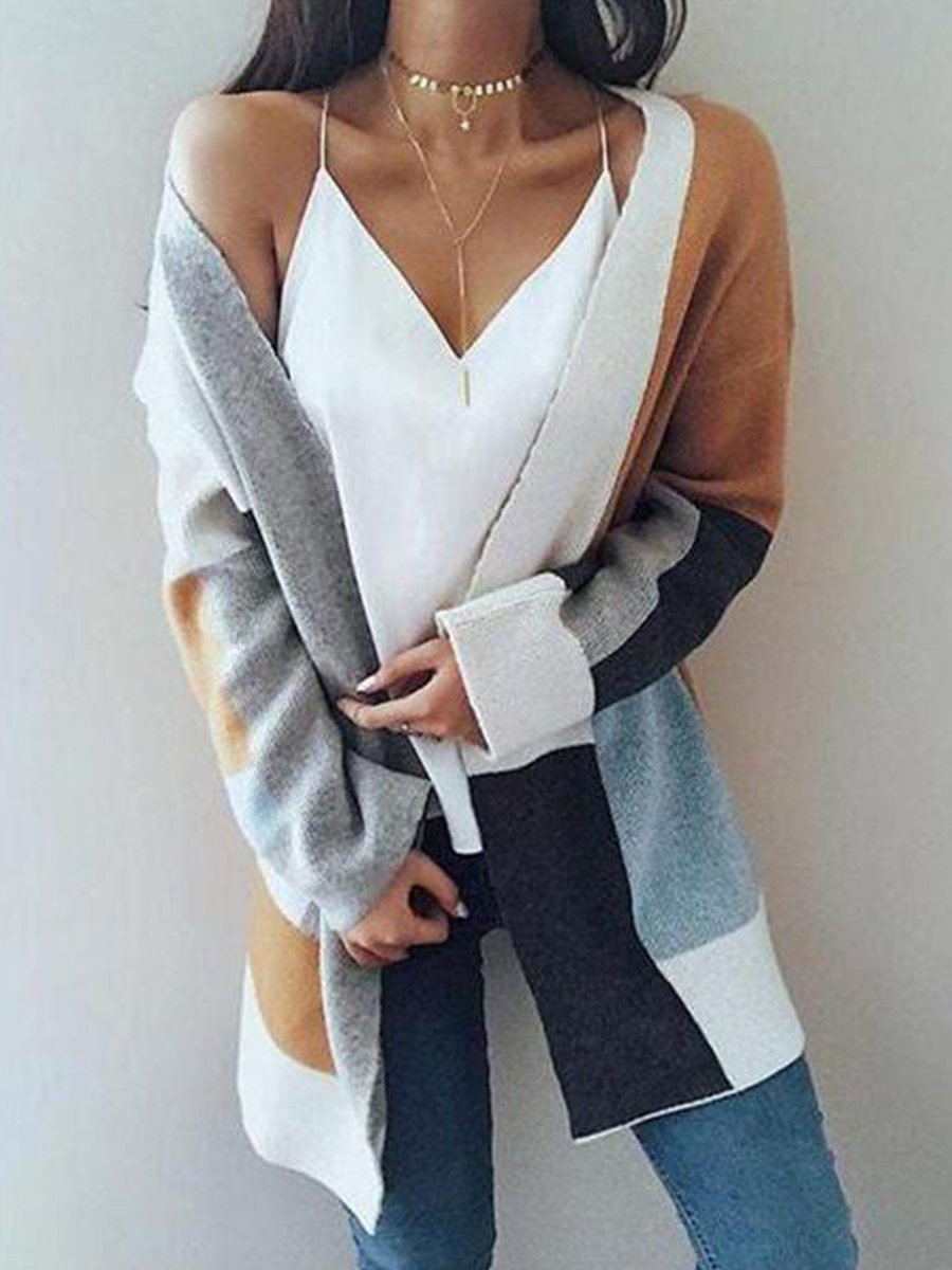 Color Block Ribbed Cardigan