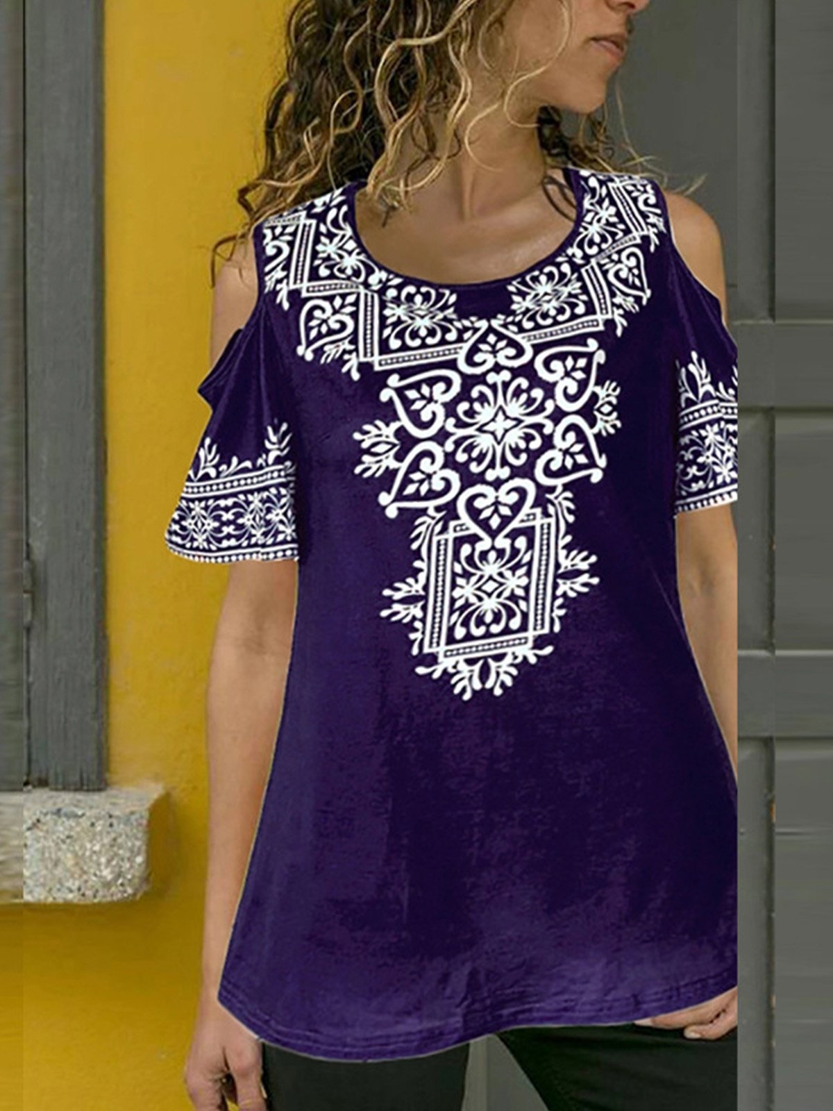 Women Casual Printed Tops Tunic T Shirt