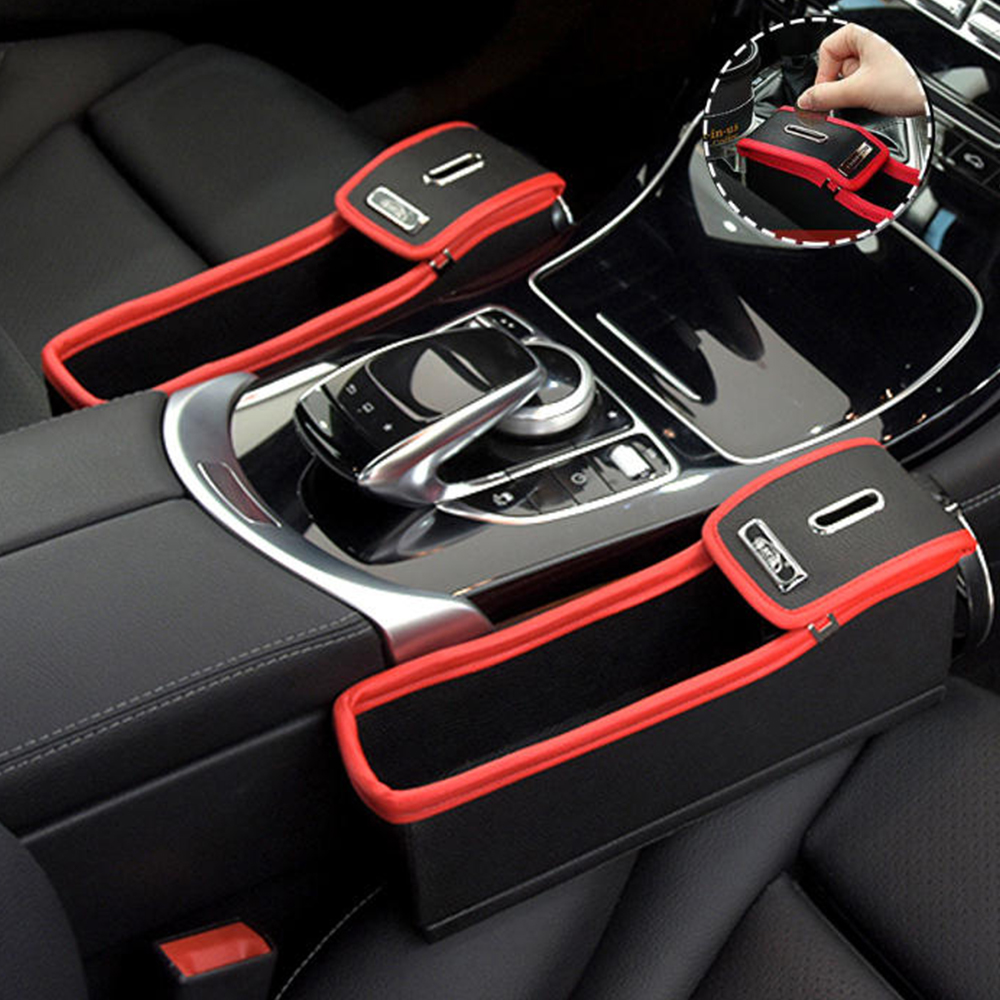 Leather Car Storage Bag Box Money Pot Beverage Holder Car Seat Pocket Organizer