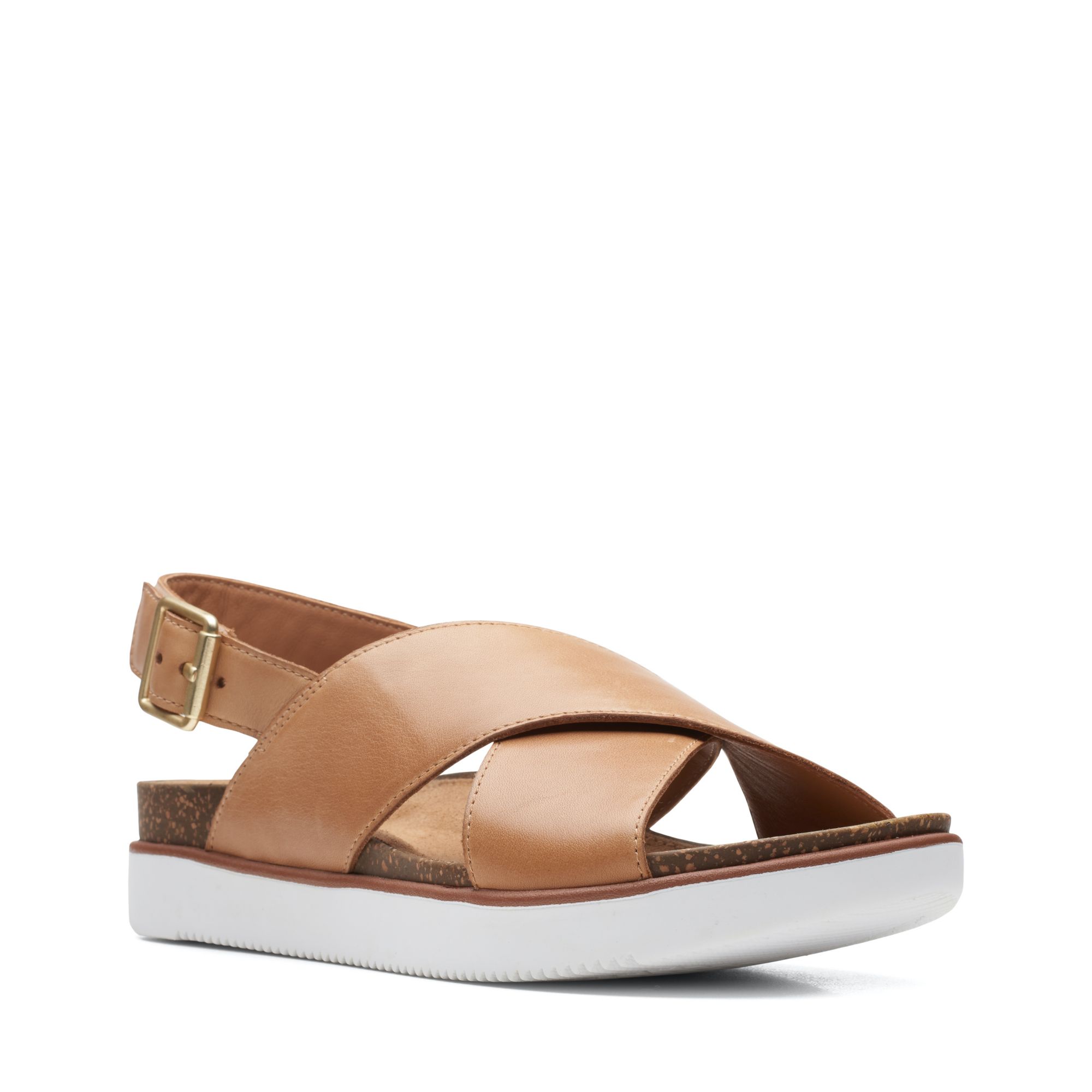 Women Sandals Elayne Cross Sand Leather