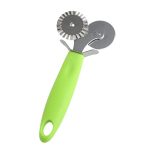 Stainless Steel Round Roller Pizza Cutter Pancake Slicer Pastry Double Roller