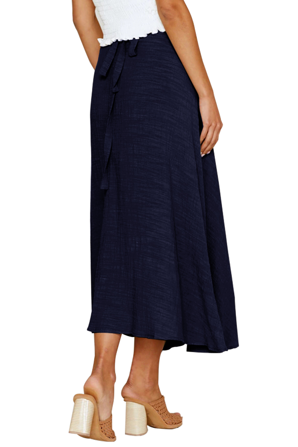 Blue Buttoned Maxi Skirt