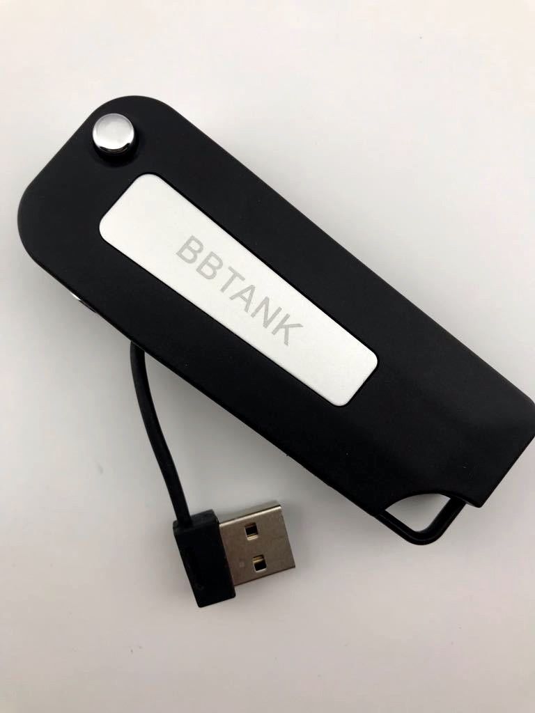 Gold BBTank BB Tank Flip Key Box Fob Battery 510 thread with Builtin Usb Charger Black