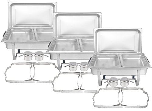 Half Size Steam Pans and Folding Frame- Food Warmers for Parties Buffets
