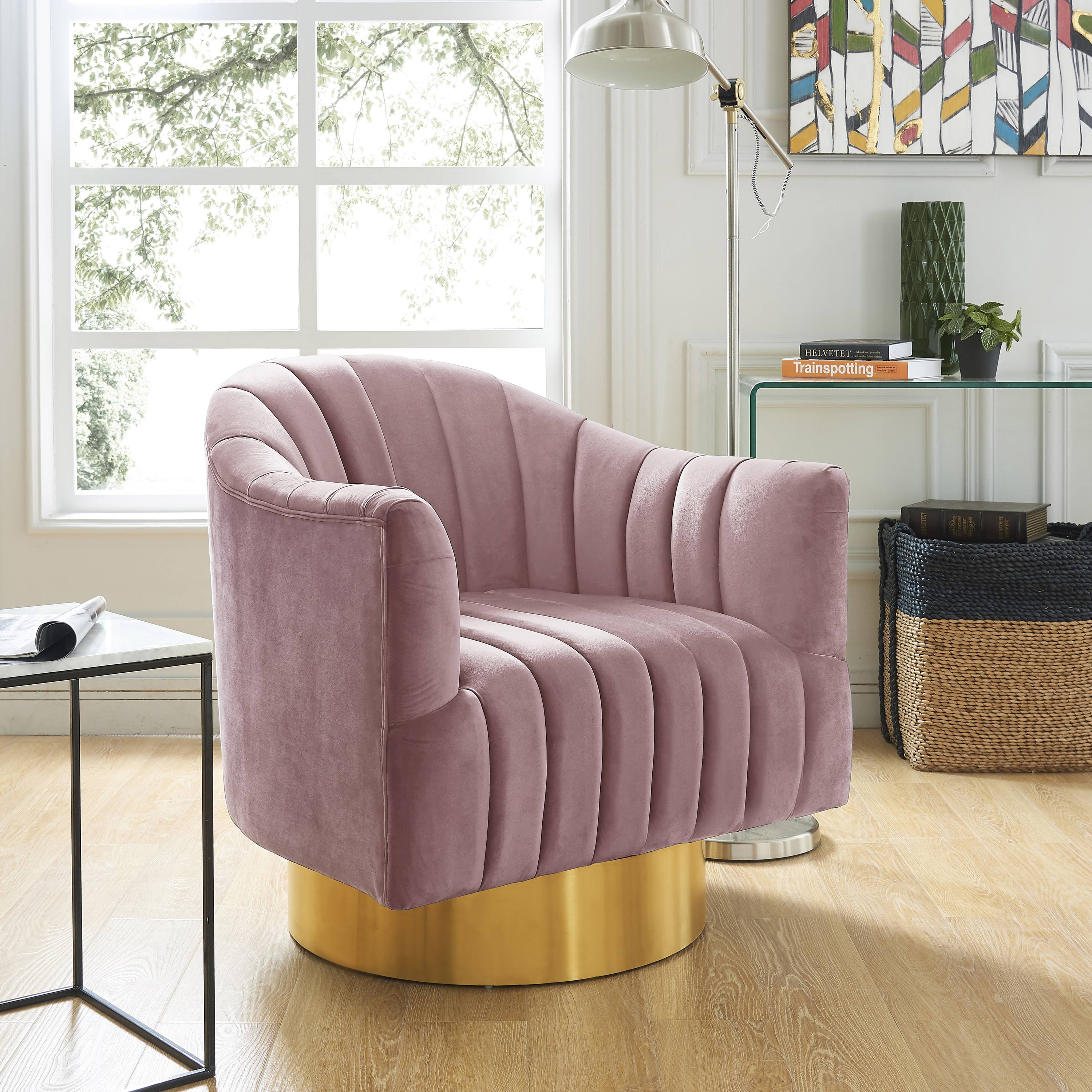Meridian Furniture Farrah Pink Velvet Accent Chair