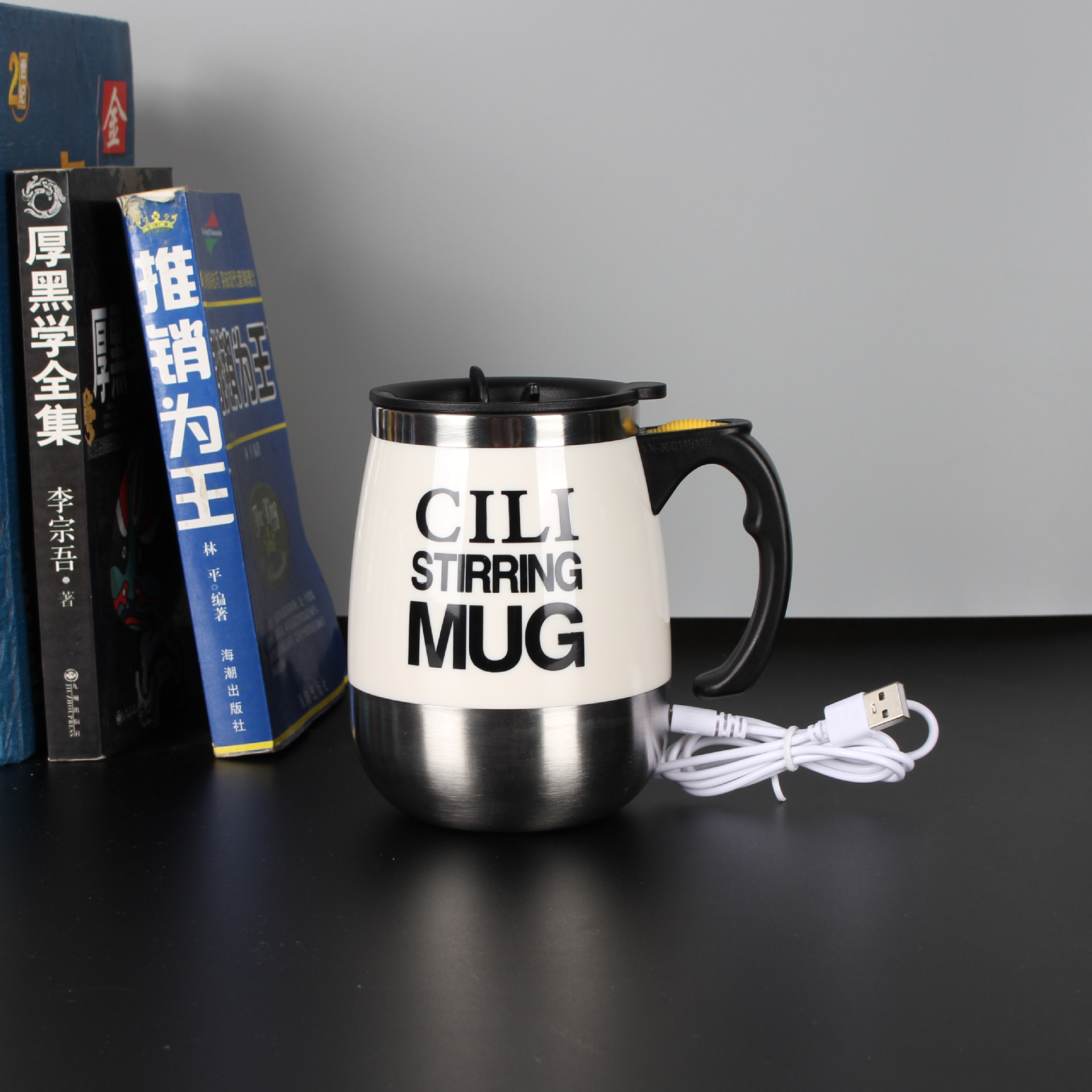 厂家直销USB接口充电带灯磁化搅拌杯咖啡杯情侣咖啡奶茶杯可印刷