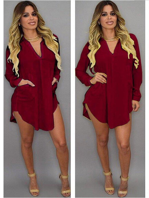 Shirt Collar Casual Plus Size Dress