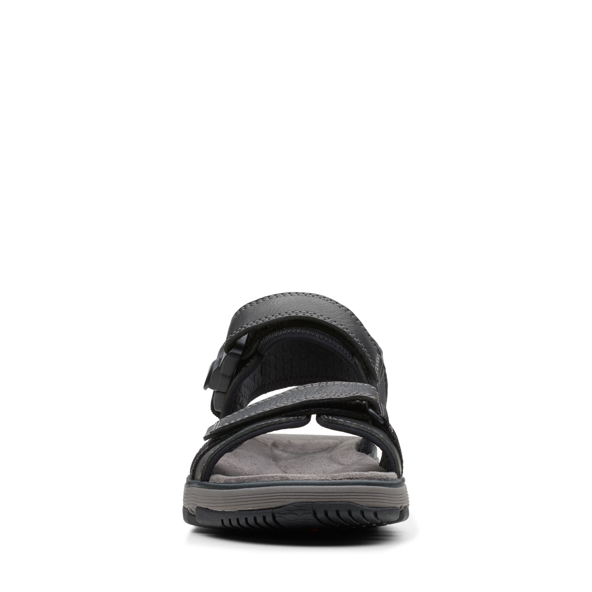 Men Sandals Un Trek Part Black Leather