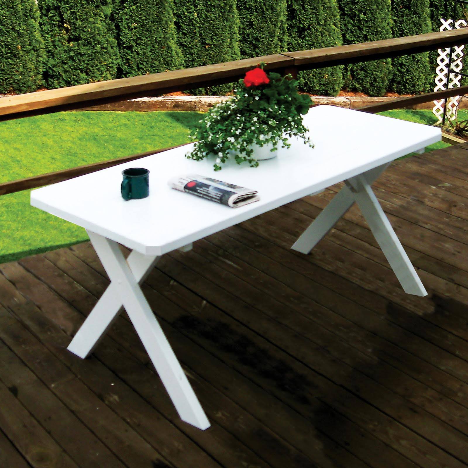 A L Furniture Yellow Pine Cross Legged Picnic Table Mushroom Stain