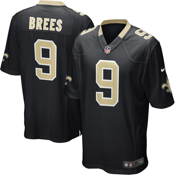 Mens New Orleans Saints Drew Brees Nike Black Game Jersey