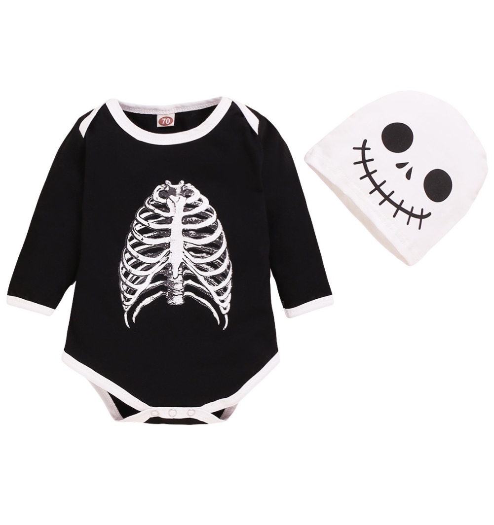 Baby Boy Print Autumn Rompers with Hat