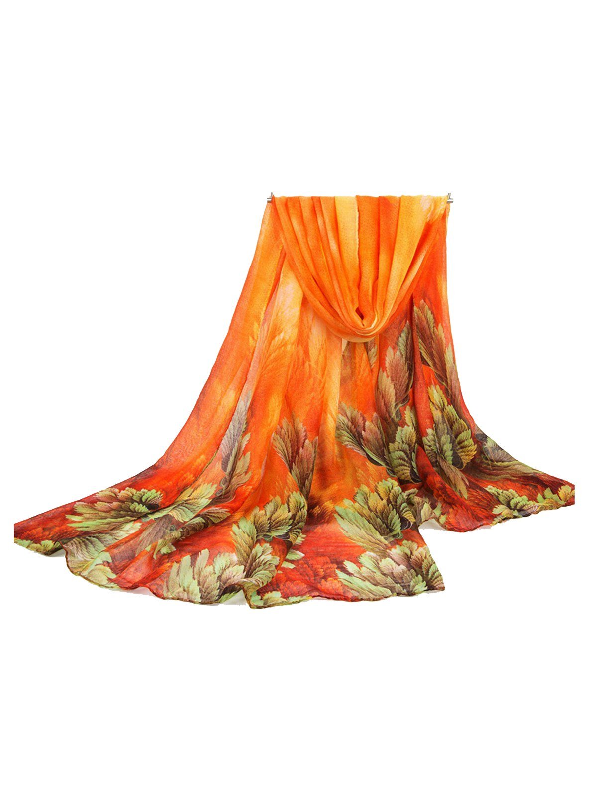 180CM Women Voile Coral Flower Printing Scarves Casual Oversize Warm Soft Shawls